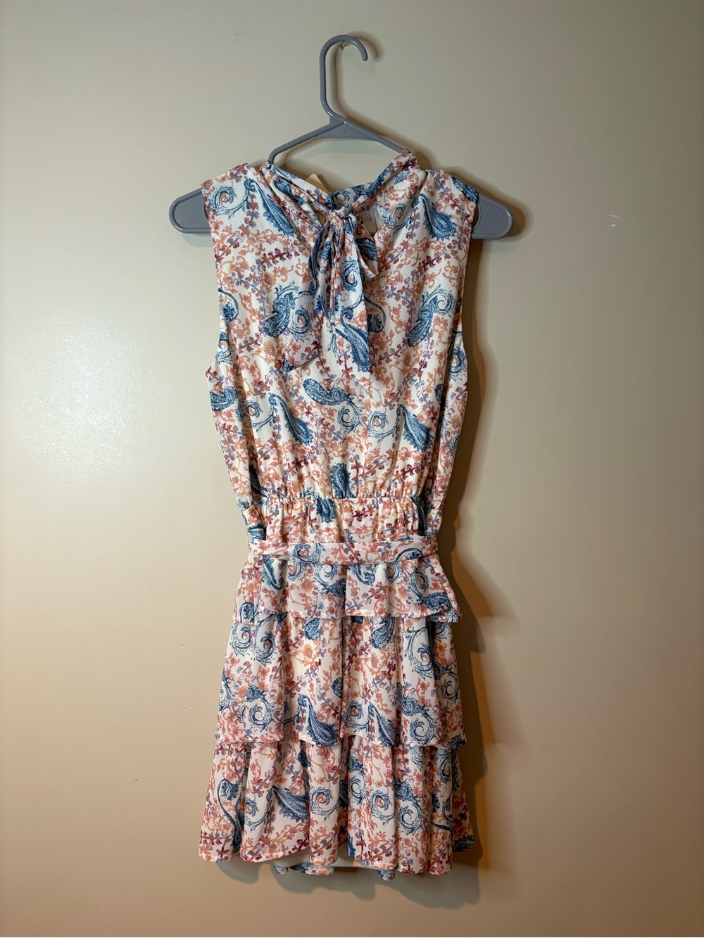 Anthropologie Flying Tomato White Paisley & Floral Tiered Mini Dress NWT - Picture 5 of 6